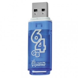Флэш-диск 64 GB, SMARTBUY Glossy, USB 2.0, синий, SB64GBGS-B