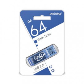 Флэш-диск 64 GB, SMARTBUY Glossy, USB 2.0, синий, SB64GBGS-B