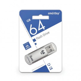 Флэш-диск 64 GB, SMARTBUY V-Cut, USB 3.0, металлический корпус, серебристый, SB64GBVC-S3