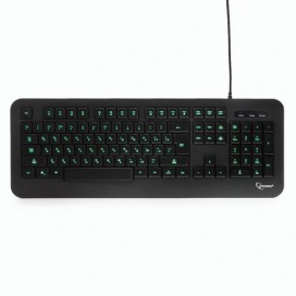 Клавиатура проводная с подсветкой клавиш GEMBIRD KB-230L, USB, 104 клавиши, с подсветкой, черная