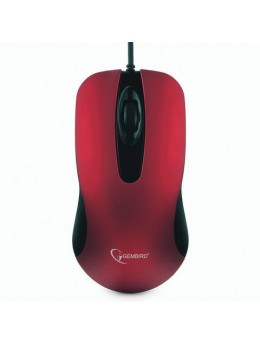 Мышь проводная бесшумная GEMBIRD MOP-400-R, USB, 2 кнопки + 1 колесо-кнопка, красная Мышь проводная бесшумная GEMBIRD MOP-400-R, USB, 2 кнопки + 1 колесо-кнопка, красная