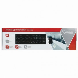 Набор беспроводной GEMBIRD KBS-8002, клавиатура, мышь 2 кнопки + 1 колесо-кнопка, черный