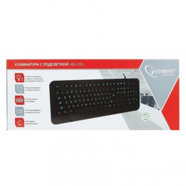 Клавиатура проводная с подсветкой клавиш GEMBIRD KB-230L, USB, 104 клавиши, с подсветкой, черная