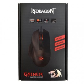 Мышь проводная игровая REDRAGON Gainer, USB, 5 кнопок + 1 колесо-кнопка, оптическая, черная, 75170