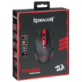 Мышь проводная игровая REDRAGON Pegasus, USB, 7 кнопок + 1 колесо-кнопка, оптическая, черная, 74806