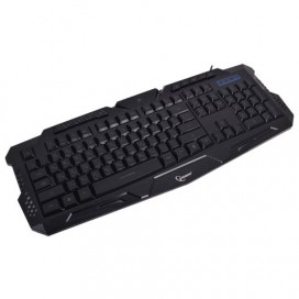 Клавиатура проводная игровая GEMBIRD KB-G11L, USB, 104 клавиши + 9 дополнительных клавиш, подсветка 3 цвета, черная
