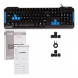 Клавиатура проводная игровая SVEN Challenge 9500, USB, 104 клавиши+10 дополнительных клавиш, чёрный, SV-008370