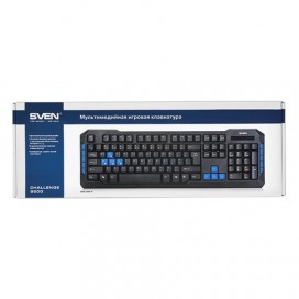 Клавиатура проводная игровая SVEN Challenge 9500, USB, 104 клавиши+10 дополнительных клавиш, чёрный, SV-008370