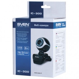 Веб-камера SVEN IC-300 HD, 0,3 Мп, микрофон, USB 2.0, регулируемое крепление, черный, SV-0602IC300