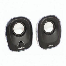 Колонки компьютерные с подсветкой SVEN 330, 2.0, 2х2,5 Вт, пластик, черные, SV-014001