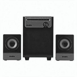 Колонки компьютерные SVEN AC MS-110, 2.1, 10 Вт, USB, SD, MP3-плеер, дерево-пластик, черные, SV-014056