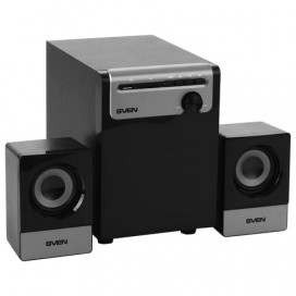 Колонки компьютерные SVEN AC MS-110, 2.1, 10 Вт, USB, SD, MP3-плеер, дерево-пластик, черные, SV-014056