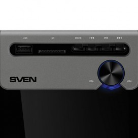Колонки компьютерные SVEN AC MS-110, 2.1, 10 Вт, USB, SD, MP3-плеер, дерево-пластик, черные, SV-014056