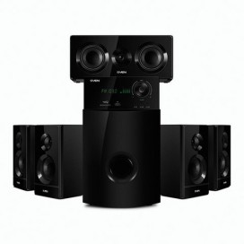 Колонки компьютерные SVEN HT-210, 5.1, 125 Вт, Bluetooth, Optical, Coaxial, FM, дерево, черные, SV-014124