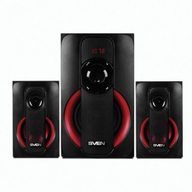 Колонки компьютерные SVEN AC MS-304, 2.1, 40 Вт, FM, USB, SD, MP3-плеер, Bluetooth, дерево, черные, SV-015602