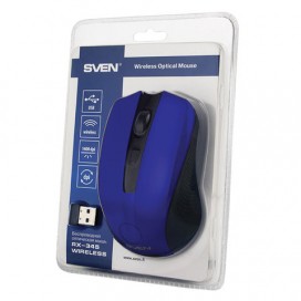 Мышь беспроводная SVEN RX-345, 5 кнопок + 1 колесо-кнопка, оптическая, синяя, SV-014162