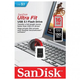 Флэш-диск 16 GB SANDISK Ultra Fit USB 3.0, черный, CZ430-016G-G46