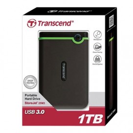 Диск жесткий внешний HDD TRANSCEND StoreJet 25M3S 1TB, 2.5', USB 3.0, черный, TS1TSJ25M3S