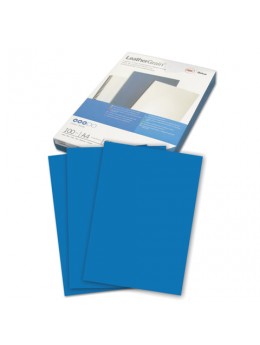 Обложки картонные для переплета А4, КОМПЛЕКТ 100 шт., тиснение под кожу, синие, GBC (Англия) 'LeatherGrain', 040020/4401981