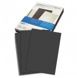 Обложки картонные для переплета А4, КОМПЛЕКТ 100 шт., тиснение под кожу, черные, GBC (Англия) 'LeatherGrain', 040010/4401980
