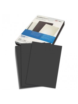 Обложки картонные для переплета А4, КОМПЛЕКТ 100 шт., тиснение под кожу, черные, GBC (Англия) 'LeatherGrain', 040010/4401980