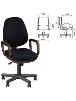 Кресло офисное 'Comfort GTP' с подлокотниками, черное ZT-25