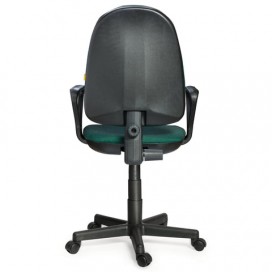 Кресло 'Престиж', регулируемая спинка, с подлокотниками, черно-зеленое