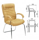 Кресло для приемных и переговорных 'Orion CFA/LB steel chrome', кожа, песочное