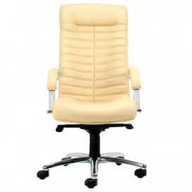 Кресло офисное 'Orion steel chrome', кожа, хром, бежевое