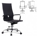 Кресло офисное BRABIX 'Energy EX-509', рециклированная кожа, хром, черное, 530862