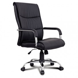 Кресло офисное BRABIX 'Space EX-508', экокожа, хром, черное, 530860
