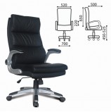 Кресло офисное BRABIX 'Fregat EX-510', рециклированная кожа, черное, 530863