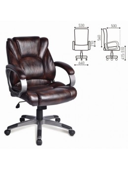 Кресло офисное BRABIX 'Eldorado EX-504', экокожа, коричневое, 530875