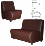 Кресло 'V-600', 780х550х750 мм, без подлокотников, экокожа, коричневое