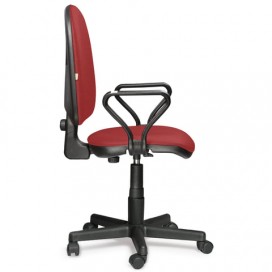 Кресло 'Престиж', регулируемая спинка, с подлокотниками, черно-красное