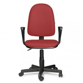 Кресло 'Престиж', регулируемая спинка, с подлокотниками, черно-красное