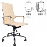 Кресло офисное BRABIX 'Energy EX-509', рециклированная кожа, хром, бежевое, 531166
