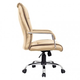 Кресло офисное BRABIX 'Space EX-508', экокожа, хром, бежевое, 531165