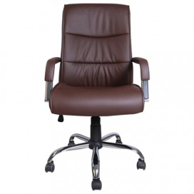 Кресло офисное BRABIX 'Space EX-508', экокожа, хром, коричневое, 531164