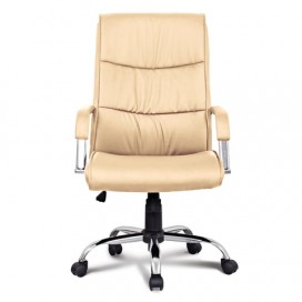 Кресло офисное BRABIX 'Space EX-508', экокожа, хром, бежевое, 531165