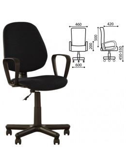 Кресло 'Forex GTP', с подлокотниками, черно-серое