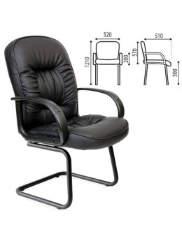 Кресло для приемных и переговорных 'Лидер', CH-416, кожзаменитель, черное