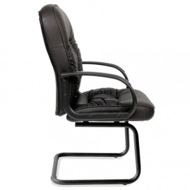 Кресло для приемных и переговорных 'Лидер', CH-416, кожзаменитель, черное