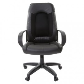 Кресло офисное BRABIX 'Strike EX-525', экокожа черная, ткань черная, TW, 531381