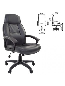 Кресло офисное BRABIX 'Formula EX-537', экокожа, серое, 531389