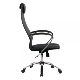 Кресло офисное МЕТТА 'BK-8CH', ткань-сетка, хром, серое