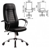 Кресло офисное МЕТТА 'BK-2CH', перфорированная кожа, хром, черное