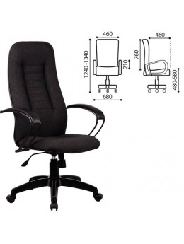 Кресло офисное МЕТТА 'BP-2PL', ткань, темно-серое