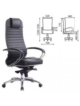 Кресло офисное МЕТТА 'SAMURAI' KL-1, кожа, черное