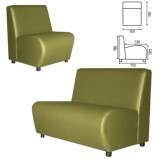 Кресло мягкое 'V-600', 550х750х780 мм, без подлокотников, экокожа, светло-зеленое